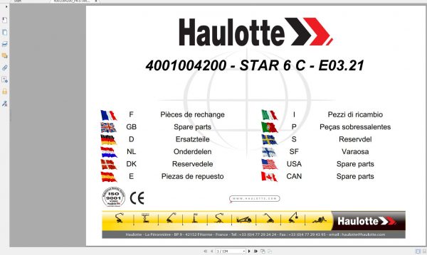 Haulotte Vertical Masts STAR 6C Spare Parts Catalog 03.2021 EN DE 1