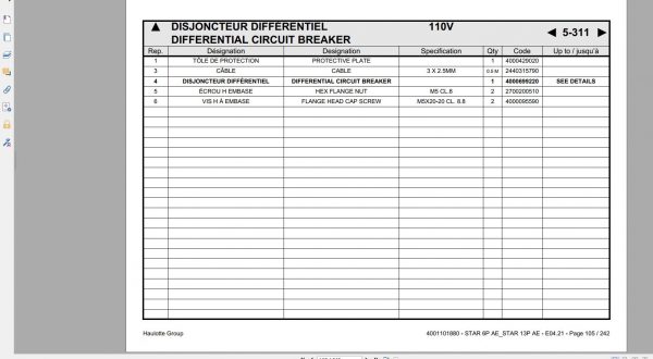 Haulotte Vertical Masts STAR 6P AE STAR 13P AE Spare Parts Catalog 04.2021 EN DE 2
