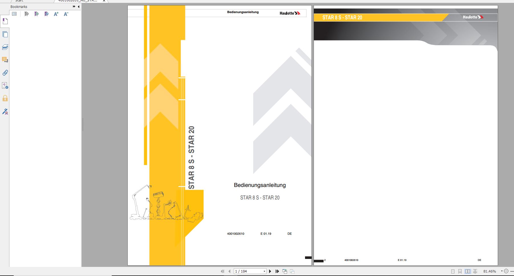 Haulotte Vertical Masts STAR 8S AC STAR 20 AC Operator Manual 01.2019 DE 1