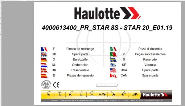 Haulotte Vertical Masts STAR 8S AC STAR 20 AC Spare Parts Catalog 01.2019 EN DE 1