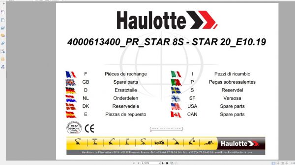 Haulotte Vertical Masts STAR 8S AC STAR 20 AC Spare Parts Catalog 10.2019 EN DE 1