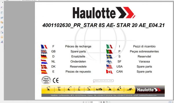 Haulotte Vertical Masts STAR 8S AE STAR 20 AE Spare Parts Catalog 04.2021 EN DE 1