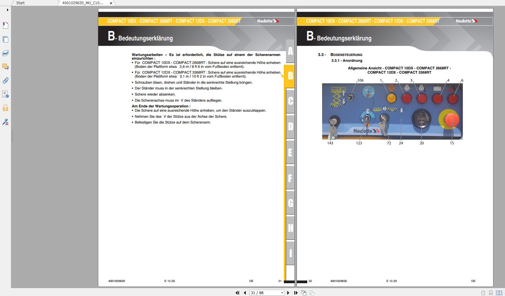 Haulotte Wheeled Scissor Lift COMPACT 10DX COMPACT 2668RT COMPACT 12DX COMPACT 3368RT Op