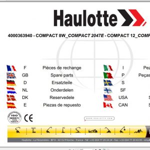 Haulotte Wheeled Scissor Lift COMPACT 12 COMPACT 3347E COMPACT 8W COMPACT 2247E Spare 1