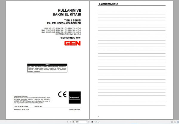 Hidromek Machinery 2021 PDF Operation and Maintenance Manual 4