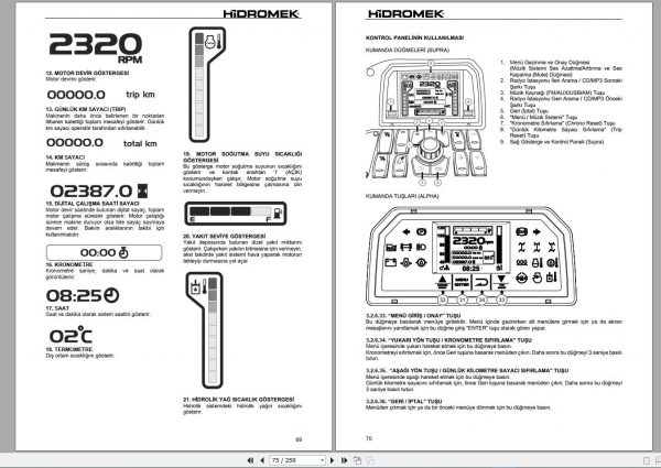 Hidromek Machinery 2021 PDF Operation and Maintenance Manual 8