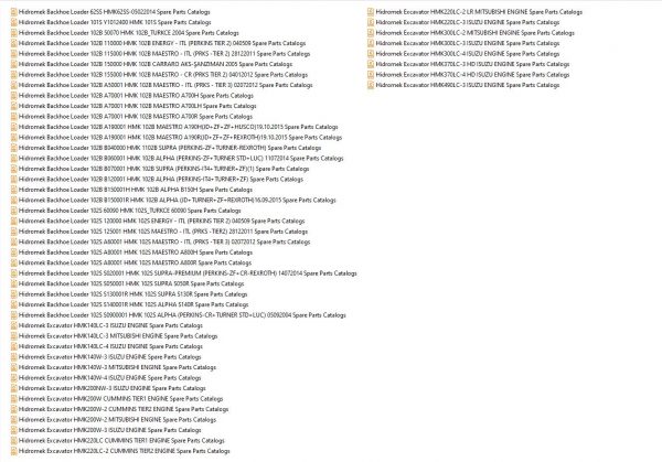 Hidromek Machinery 2021 PDF Spare Parts Catalogs 1