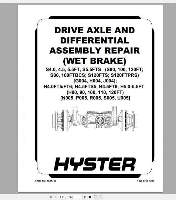 Hyster Forklift Class 4 Internal Combustion Engine Trucks Repair ManualsUpdated 11 12
