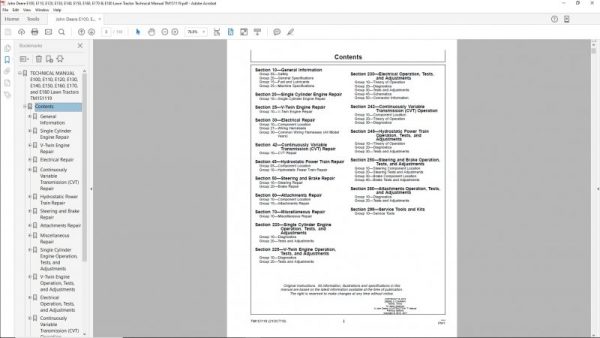 John Deere Lawn Tractors E100 E110 E120 E130 E140 E150 E160 E170 E180 Tech Manual TM151119 2