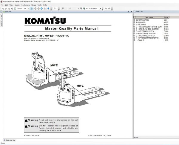 Komatsu Linkone CSS EPC Parts Viewer 5.11 2021 JAPAN EUR USA Spare Parts Catalog DVD 11