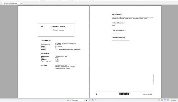 Liebherr Heavy Equipment Full Models Updated 03.2021 Operators Manuals 4