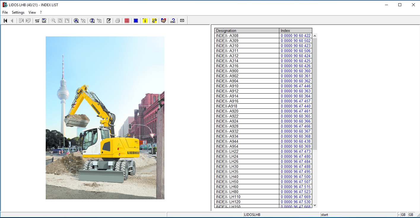 Liebherr Lidos Offline COT LBH LFR LHB LWT Spare Parts Catalog Service Documentation 10.2021 DVD 2