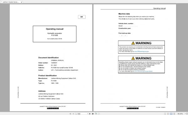 Liebherr Mining Excavator 10.82GB PDF Updated 04.2021 Operating Manual DVD 2 1