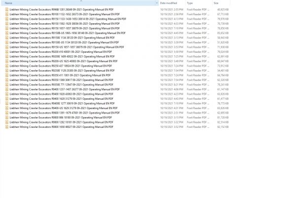 Liebherr Mining Excavator 15.07GB PDF Updated 10.2021 Operating Manual DVD 1 1