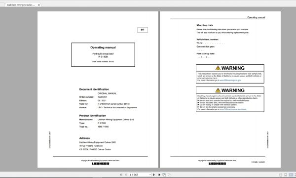 Liebherr Mining Excavator 15.07GB PDF Updated 10.2021 Operating Manual DVD 3 1