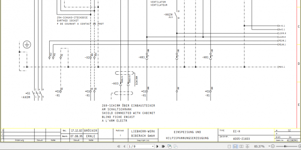 Liebherr Tower Crane Electrical Circuit Diagram CD German 6