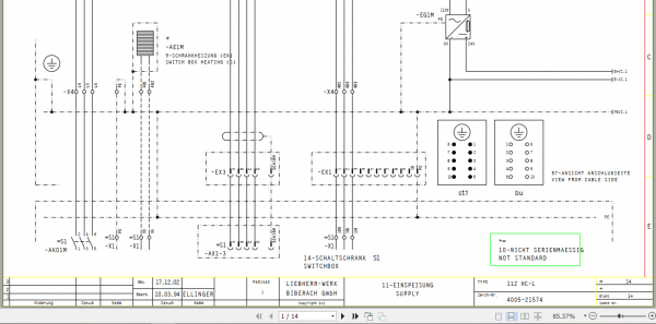 Liebherr Tower Crane Electrical Circuit Diagram CD German 8