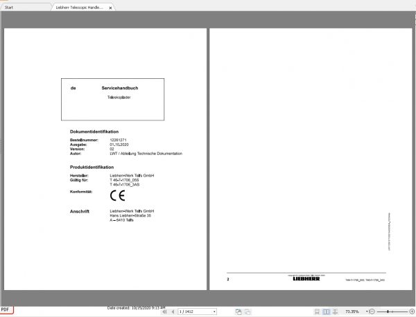 Liebherr Telescopic Handler Tier Updated 102020 Full Service Manuals 1