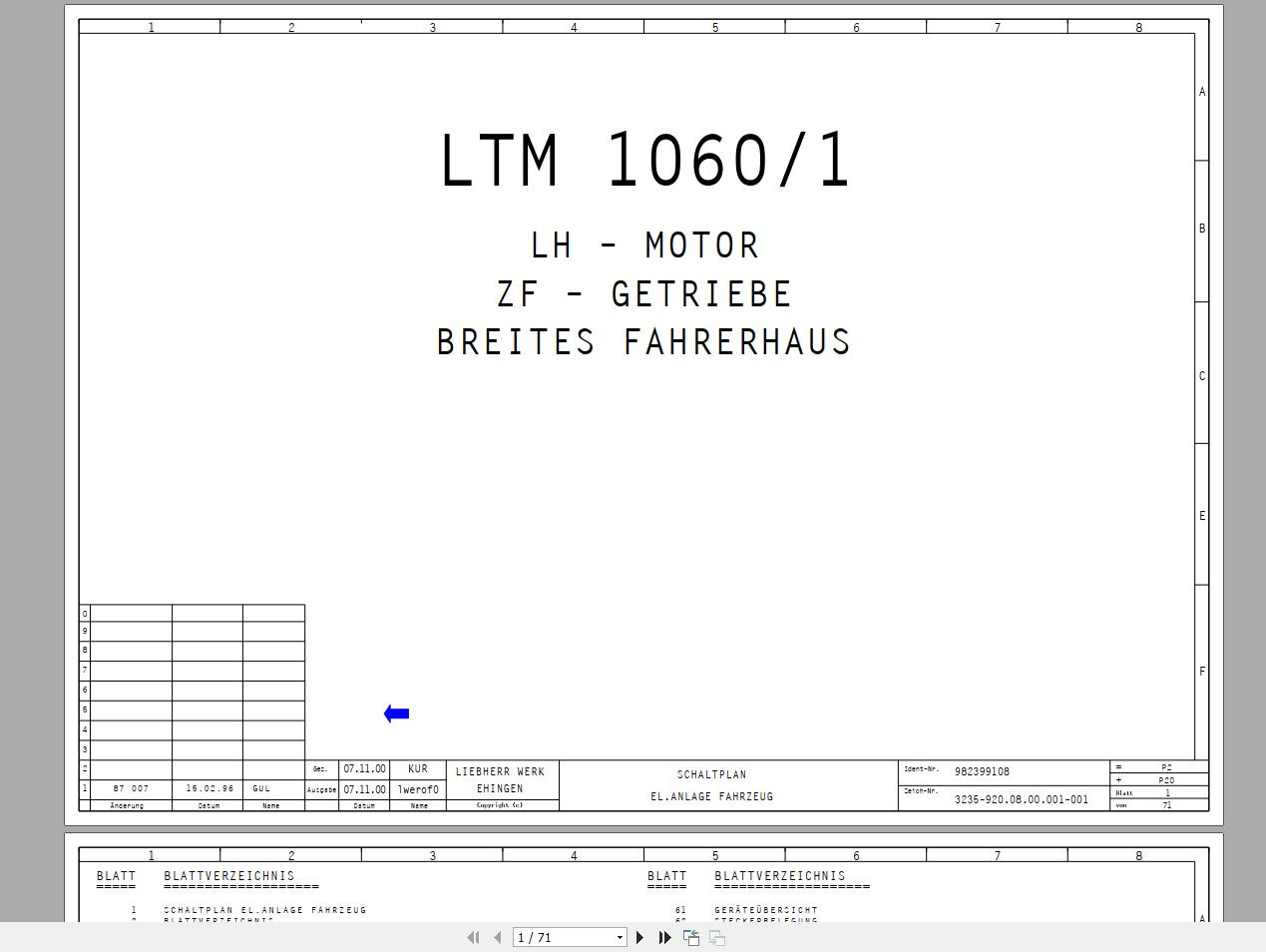 Liehberr Mobile Crane LTM 1060 1 Service Manual Electrical Hydraulic Schematic Diagram 7