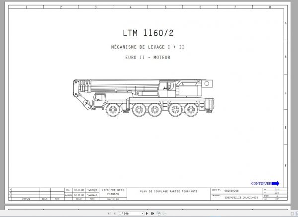 Liehberr Mobile Crane LTM 1160 2 Electrical Hydraulic Schematic Diagram 1