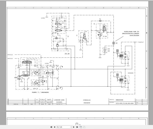 Liehberr Mobile Crane LTM 1250 6.1 Operating Instruction Spares Parts Catalog Schematic Diagram 3
