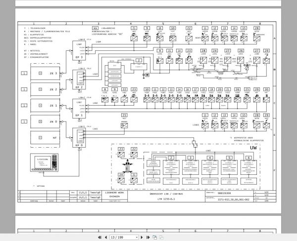 Liehberr Mobile Crane LTM 1250 6.1 Operating Instruction Spares Parts Catalog Schematic Diagram 9