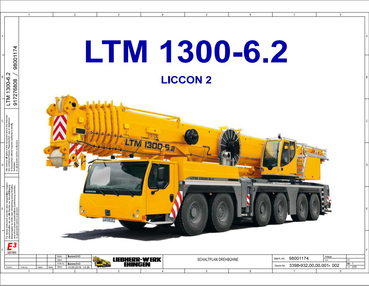Liehberr Mobile Crane LTM 1300 6.2 Electrical Hydraulic and Pneumatic Schematic Diagram 1
