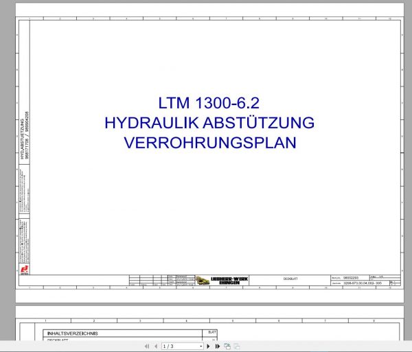 Liehberr Mobile Crane LTM 1300 6.2 Electrical Hydraulic and Pneumatic Schematic Diagram 2