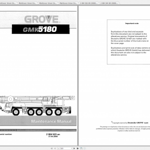 Manitowoc Grove Cranes GMK 5180 Shop Manuals 1
