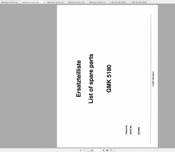 Manitowoc Grove Cranes GMK 5180 Shop Manuals 2