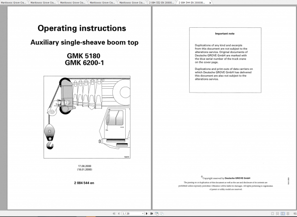 Manitowoc Grove Cranes GMK 5180 Shop Manuals 7