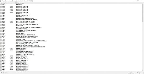Mazda China EPC 10.2021 Spare Parts Catalog DVD 3
