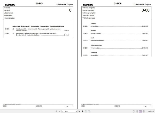Scania Industrial Engine DC12 Part Catalogue 2006 SV EN 1
