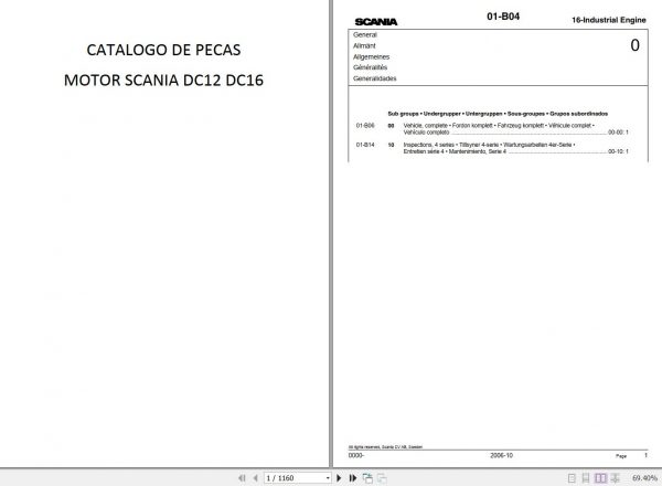 Scania Industrial Engine DC12DC16 Part Catalogue 2006 SV EN 1