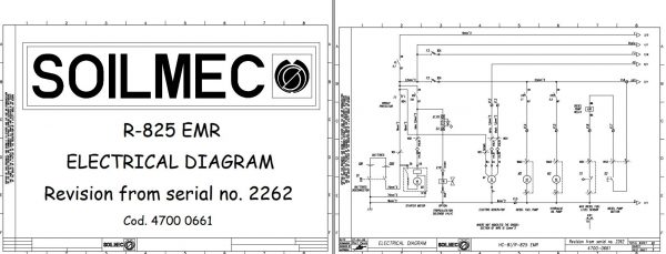 Soilmec Drilling rig R 825 EMR Electrical Schematic Diagram 2262 47000661 1