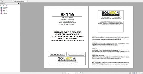 Soilmec Hydraulic Drilling Rig 4.01GB PDF Service and Part Manual DVD 14