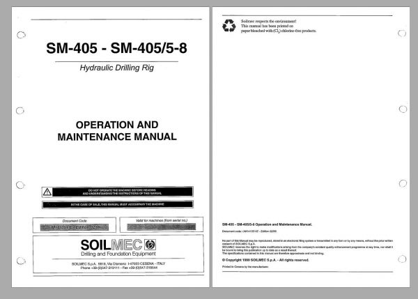Soilmec Hydraulic Drilling Rig 4.01GB PDF Service and Part Manual DVD 2