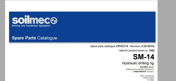 Soilmec Hydraulic Drilling Rig 4.01GB PDF Service and Part Manual DVD 5