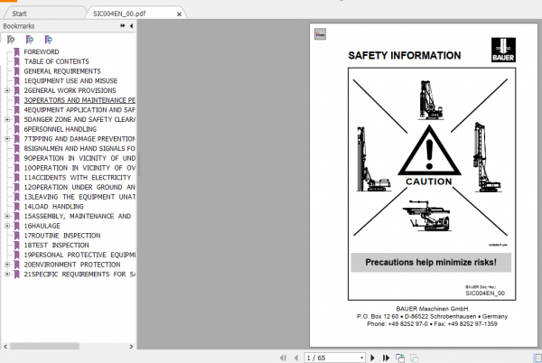 BAUER BC32 0389 Foundation Manual Instruction Manuals Spare Part Lists Schematic 8