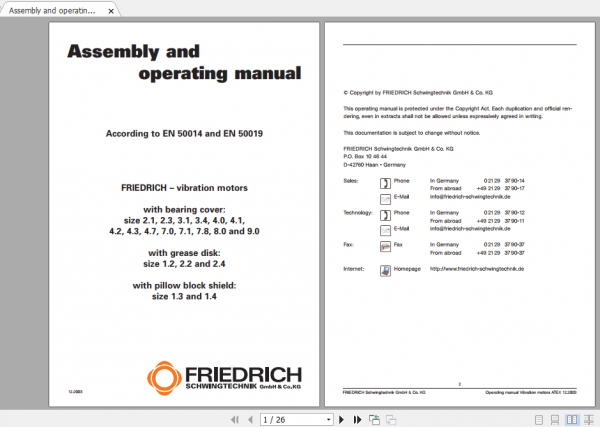 BAUER BE 250 60 Instruction Manual Spare Part List Schematics Additional Document 2