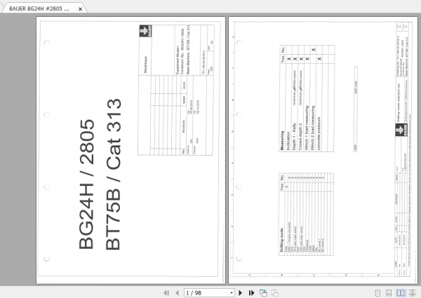 BAUER BG24H 2805 Electrical Hydraulic Schematics 1