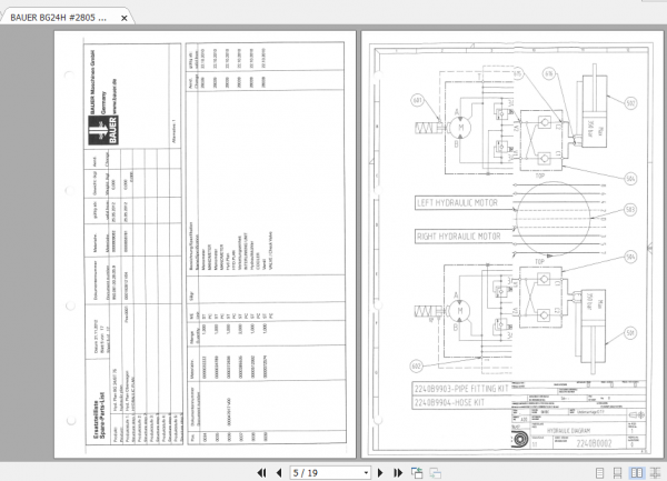 BAUER BG24H 2805 Electrical Hydraulic Schematics 2