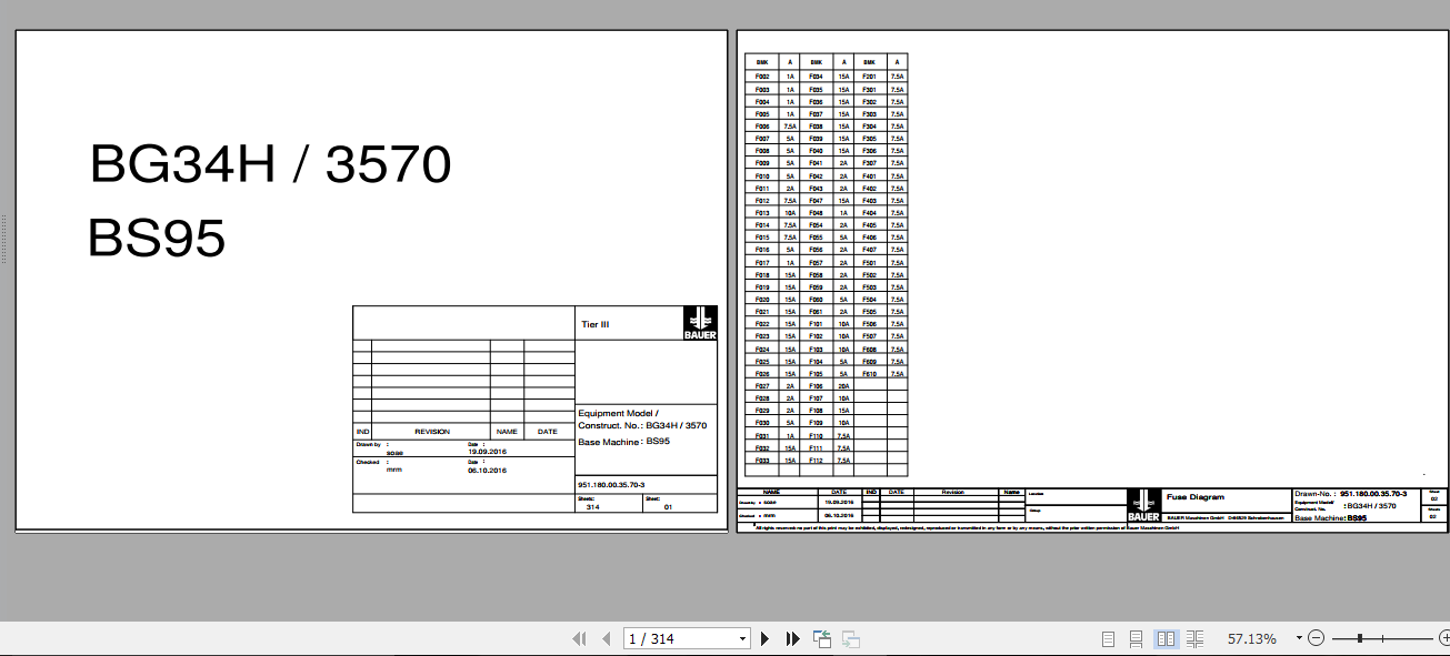 BAUER BG34H 3570 Electrical Schematics 1