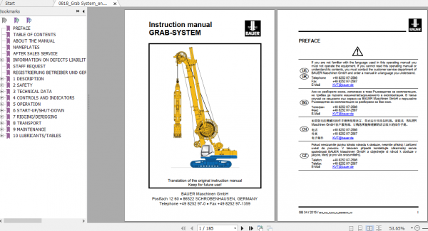 BAUER GB34 0195 Instruction Manual Spare Part List Schematics Additional Document 1