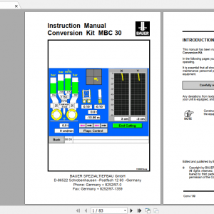 BAUER MBC30 007 Instruction Manual Spare Part List Schematics Additional Document 3
