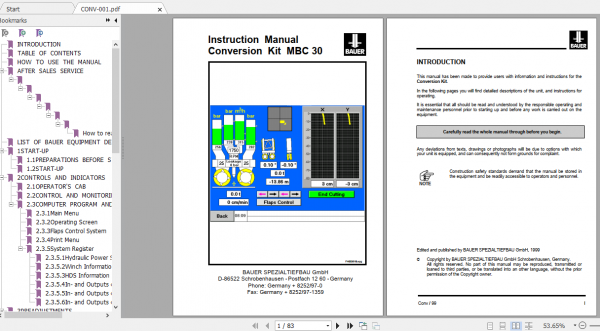 BAUER MBC30 007 Instruction Manual Spare Part List Schematics Additional Document 3