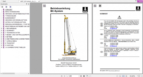 BAUER MC96 0177 BC System 0657 Instruction Manual Spare Part List Schematics Additional Document 2