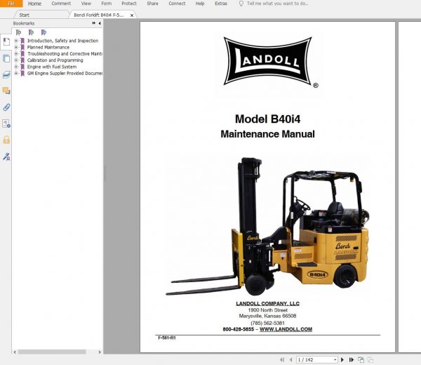 BENDI Landoll Forklift 2.23 GB PDF Service Part Manual DVD 5