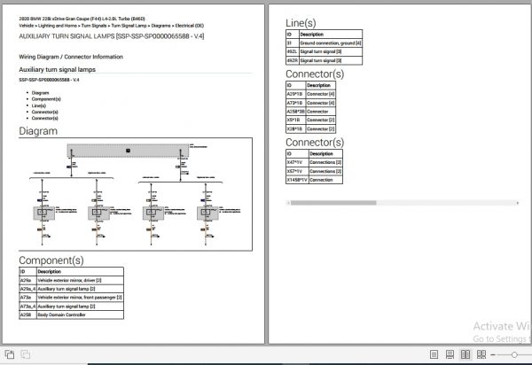 BMW 228i xDrive Gran Coupe F44 L4 2.0L Turbo B46D Electrical Diagram 2020 3
