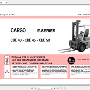 BT Electric Forklift C4E 400 500V Maintenance Service Manual Diagram 2
